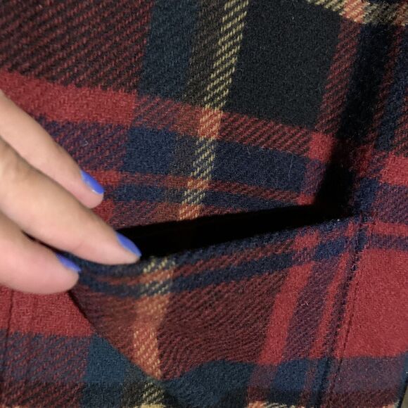 VINTAGE LIZ WEAR WOMENS RED PLAID WOOL MOHAIR RANCHER VEST COAT SIZE MEDIUM - Picture 10 of 13